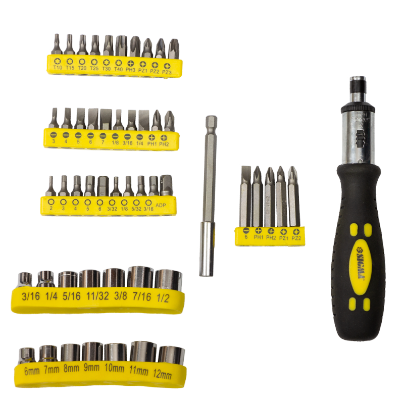 SIGMA Викрутка + насадки торцеві і біти 51шт CrV (4002131)