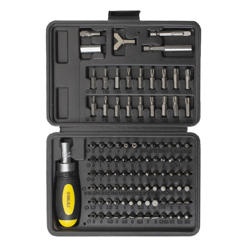 SIGMA Викрутка з реверсом + біти 101шт CrV (кейс) (4002501)