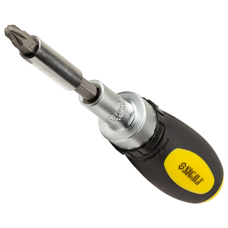 SIGMA Викрутка з реверсом + біти 101шт CrV (кейс) (4002501)