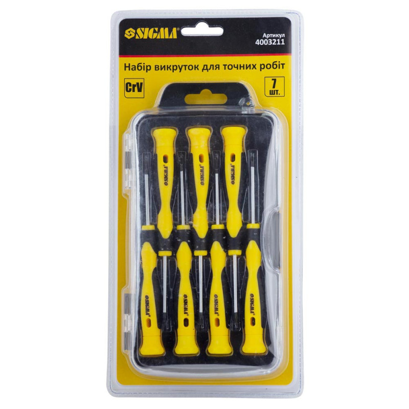 SIGMA Набір викруток для точних робіт 7шт CrV (пласт кейс) (4003211)