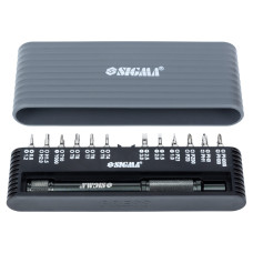 SIGMA Викрутка + біти 1/4" 24шт CrV для мобільних телефонів (пласт кейс) (4003251)