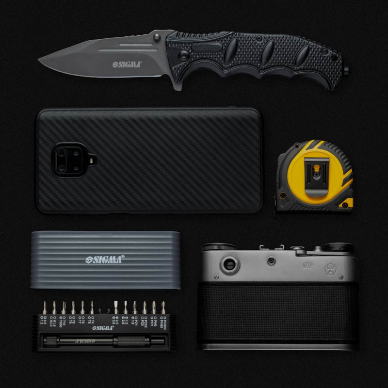 SIGMA Викрутка + біти 1/4" 24шт CrV для мобільних телефонів (пласт кейс) (4003251)