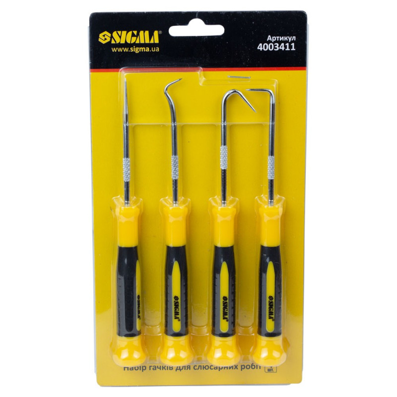 SIGMA Набір гачків для слюсарних робіт 4шт (4003411)