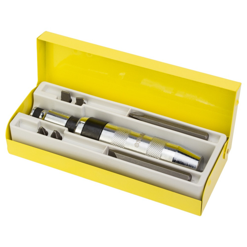 SIGMA Викрутка ударно-поворотна з битами 8шт CRV (метал кейс) (4004021)