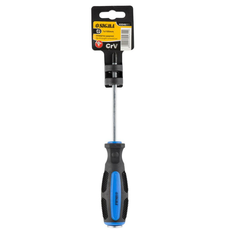 SIGMA Отвертка ударная крестовая PH1×100мм CrV (4004611)