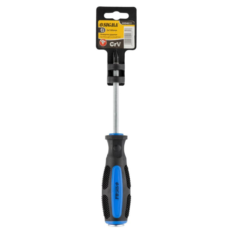 SIGMA Отвертка ударная крестовая PH2×100мм CrV (4004631)