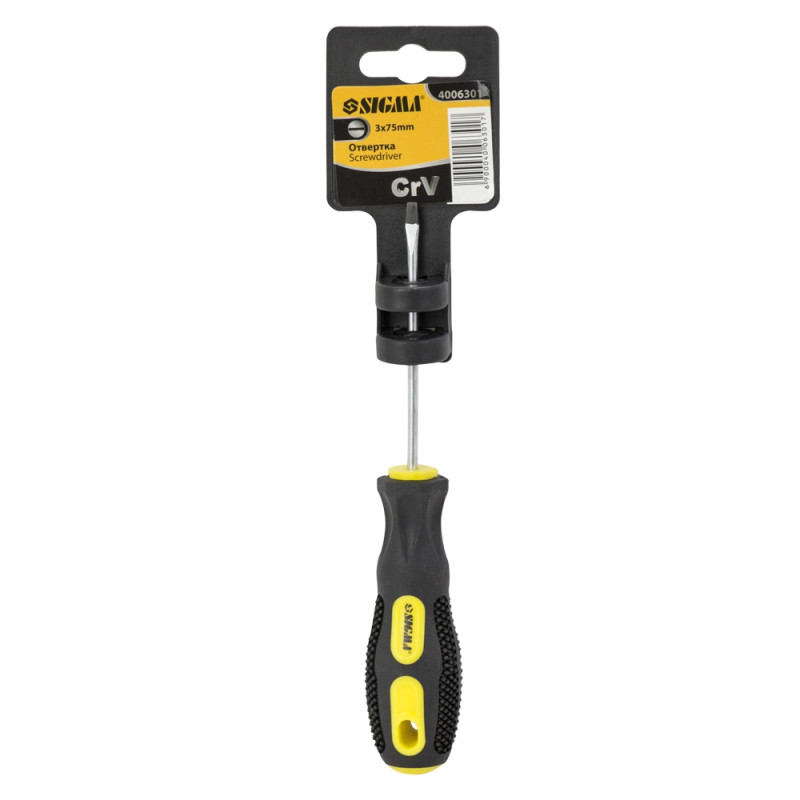 SIGMA Отвертка SL3.0×75мм CrV (4006301)
