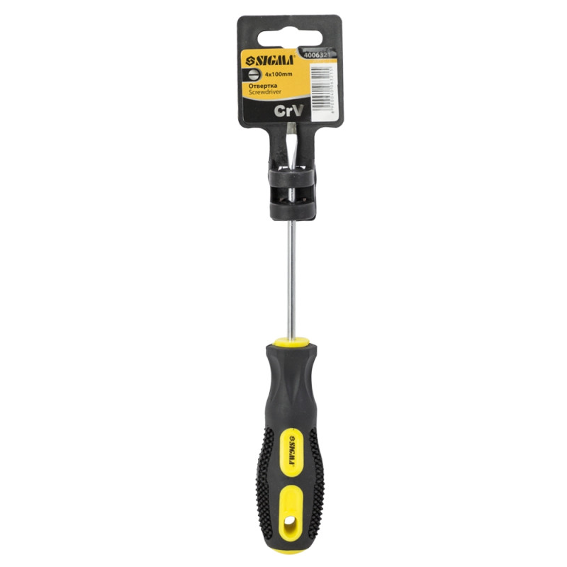 SIGMA Отвертка SL4.0×100мм CrV (4006321)