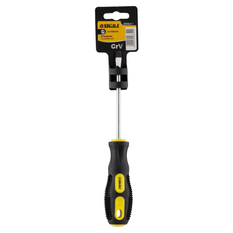 SIGMA Отвертка SL5.0х100мм CrV (4006351)