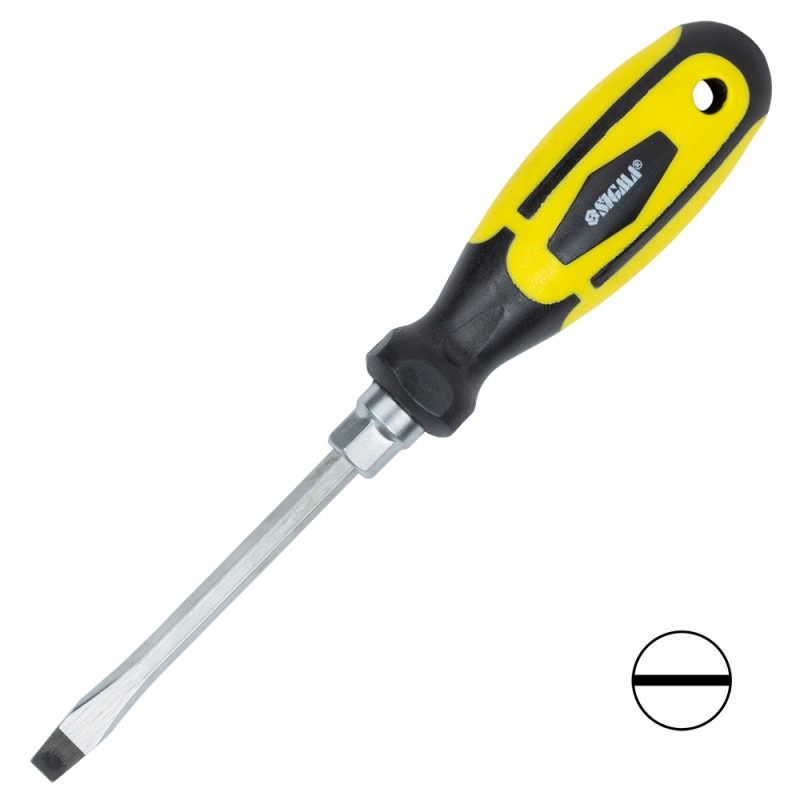 SIGMA Отвертка усиленная шлицевая SL6×100мм под ключ CrV (4007101)