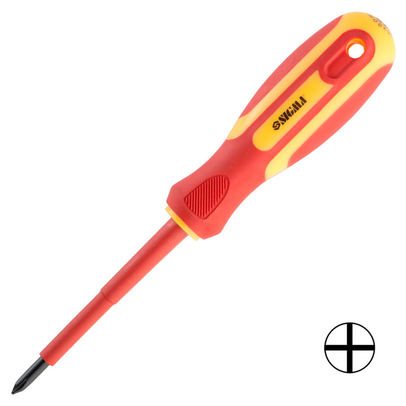 SIGMA Отвертка диэлектрическая крестовая PH1×80мм 1000В CrV (4008141)