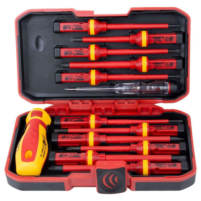 SIGMA Набір викруток діелектричних 11шт + викрутка-індикатор 250В CrV (пласт кейс) (4008411)