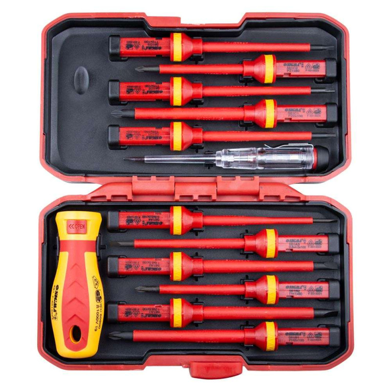 SIGMA Набір викруток діелектричних 11шт + викрутка-індикатор 250В CrV (пласт кейс) (4008411)