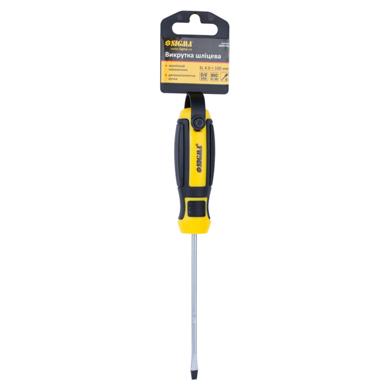 SIGMA Отвертка шлицевая SL 4.0×100мм CrV Mega (4009181)