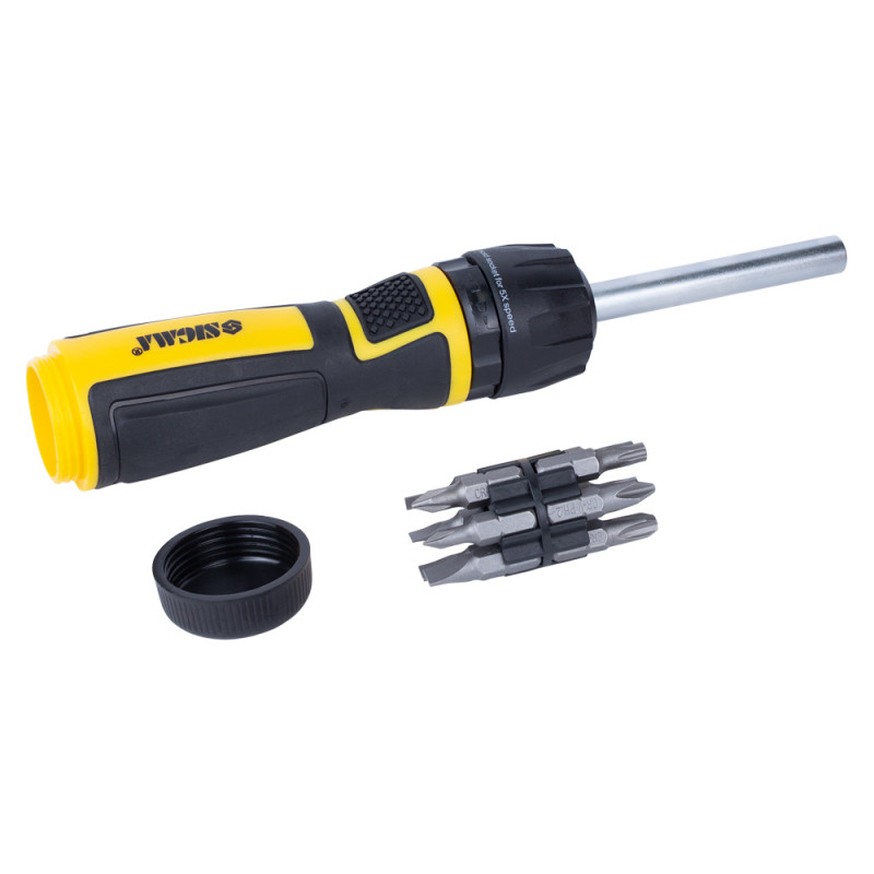 SIGMA Викрутка з реверсом високошвидкісна + біти 12шт CrV Mega (4009821)