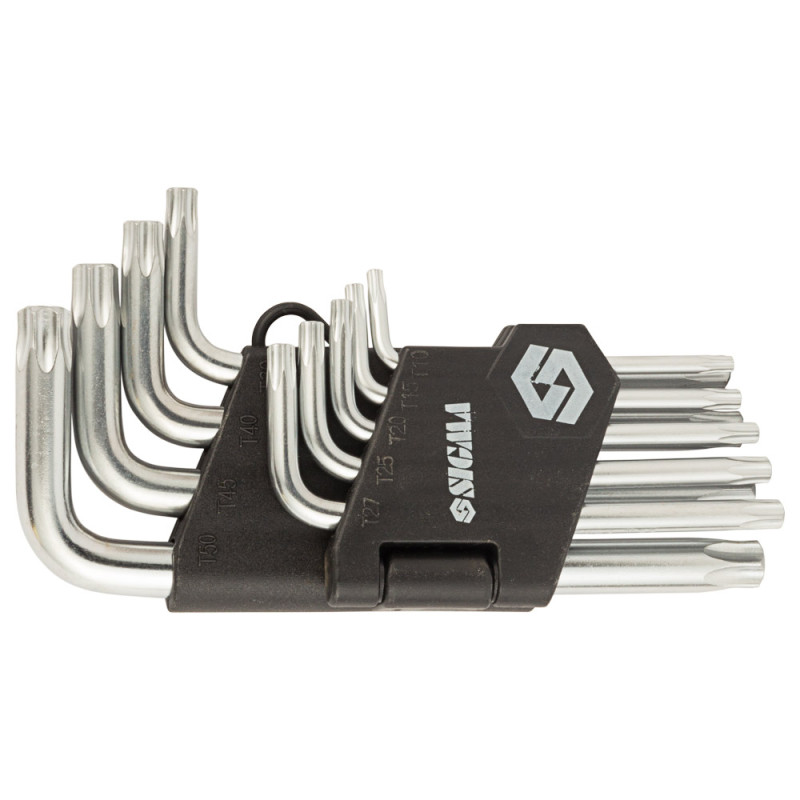 SIGMA Ключи TORX 9шт T10-T50 мм CrV (короткие с отверстием) (4022211)