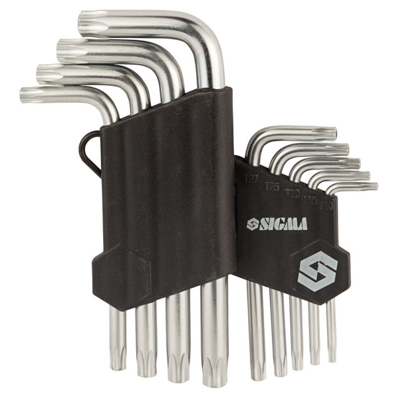 SIGMA Ключи TORX 9шт T10-T50 мм CrV (короткие с отверстием) (4022211)