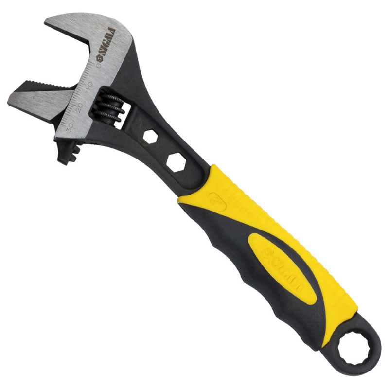 SIGMA Ключ разводной с переставной губкой 200мм, 0-30мм CrV (TPR) (4100921)