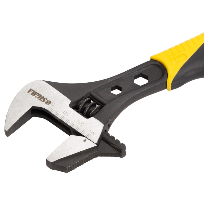 SIGMA Ключ разводной с переставной губкой 200мм, 0-30мм CrV (TPR) (4100921)