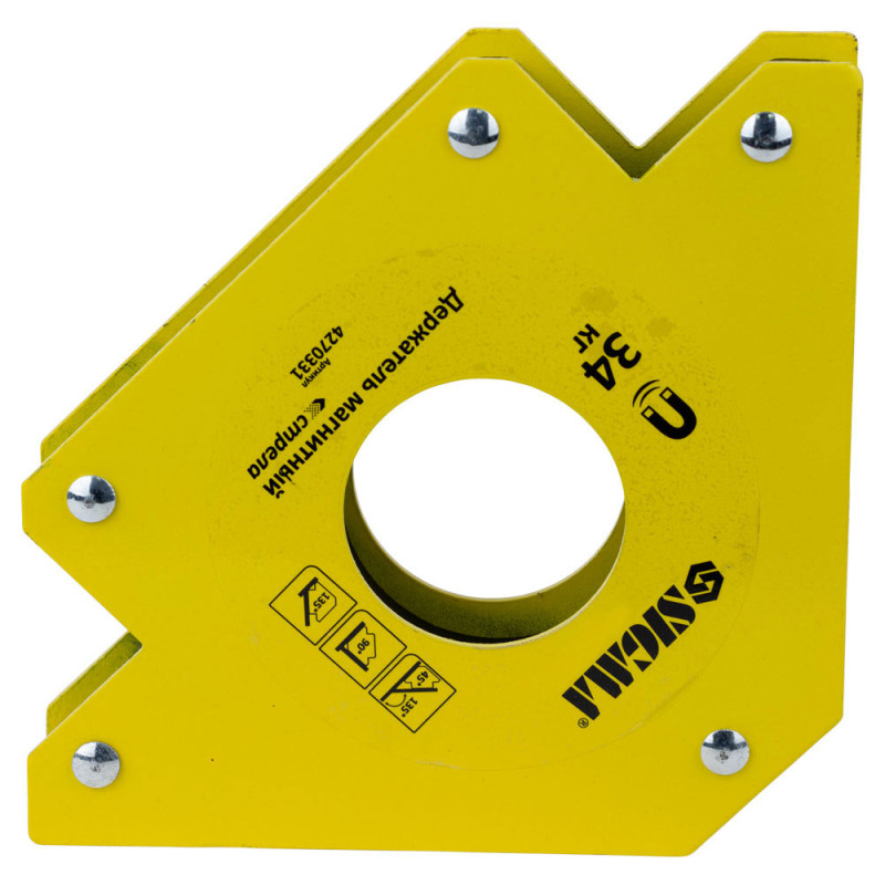 SIGMA Магнит для сварки стрела 34кг 110×110мм (45, 90, 135°) (4270331)