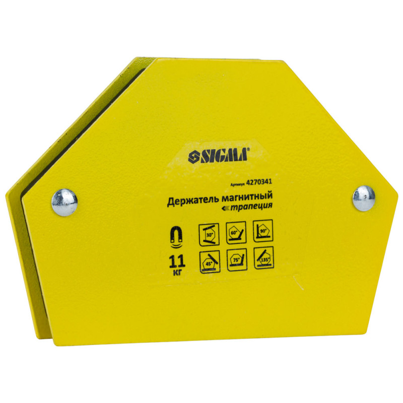 SIGMA Магнит для сварки трапеция 11кг 78×32×47×28.5мм (30.45,60.90.75.135°) (4270341)