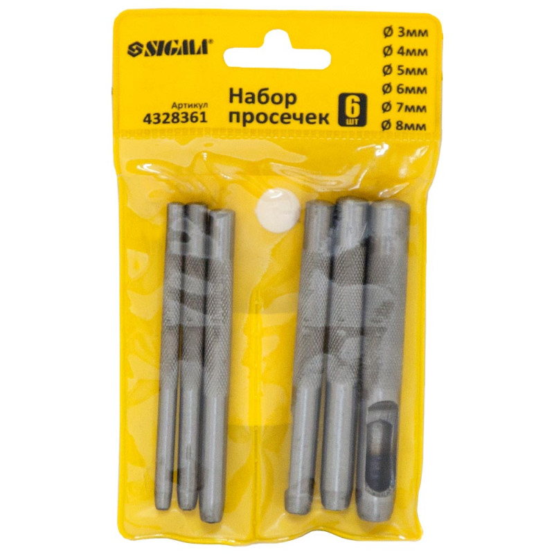 SIGMA Набор просечек 6 ед 3-8мм (4328361)