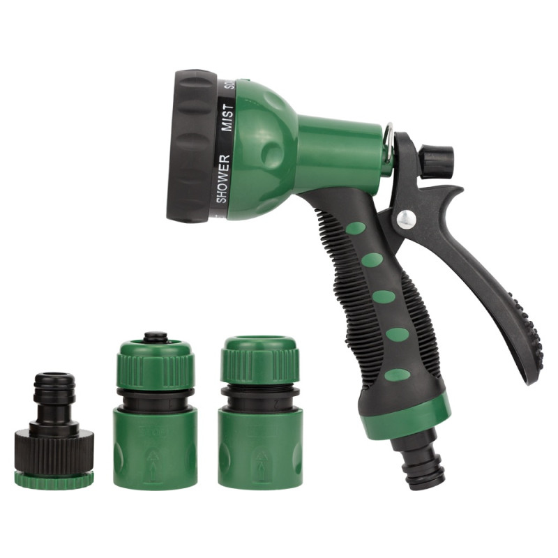 Grad Набор для полива: пистолет-распылитель 7-ми режимный 2 коннектора + адаптер (ABS+TPR) (5012505)