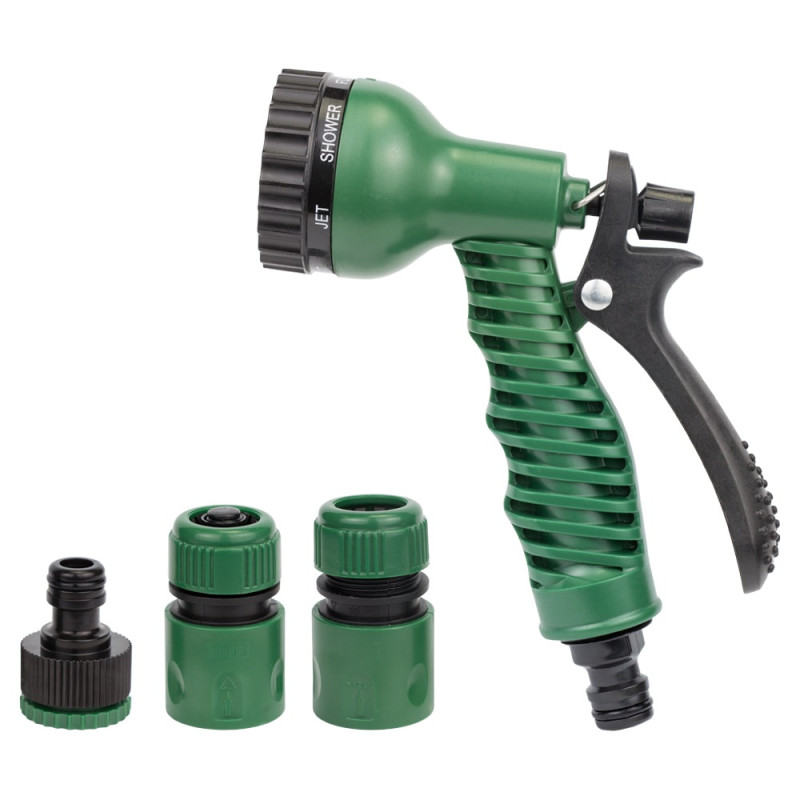 Grad Набор для полива: пистолет-распылитель 7-ми режимный 2 коннектора + адаптер ABS (5012525)