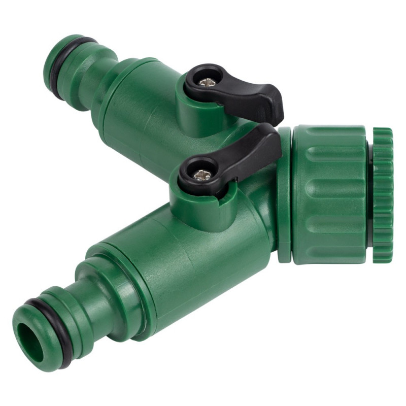 Grad Кран распределительный с адаптерами 1/2" 2-го выхода в/с 1/2"×3/4" (ABS) (5016885)