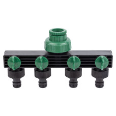 Grad Кран распределительный с адаптерами 1/2" 4-е выхода в/с 1/2"×3/4" (ABS) (5016905)