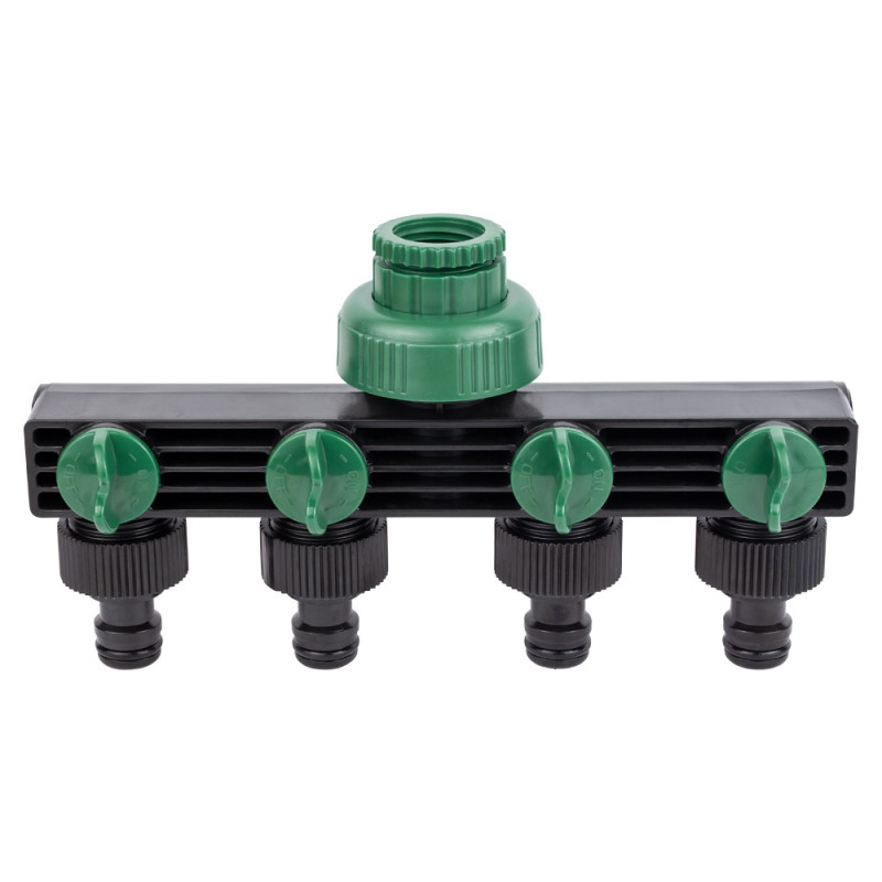 Grad Кран распределительный с адаптерами 1/2" 4-е выхода в/с 1/2"×3/4" (ABS) (5016905)