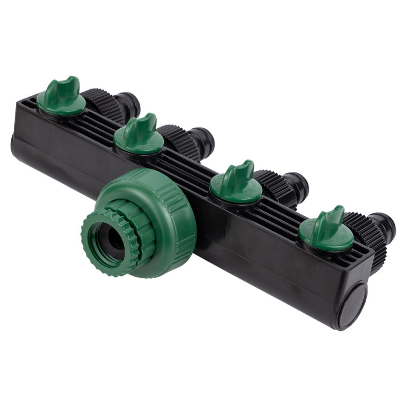 Grad Кран распределительный с адаптерами 1/2" 4-е выхода в/с 1/2"×3/4" (ABS) (5016905)
