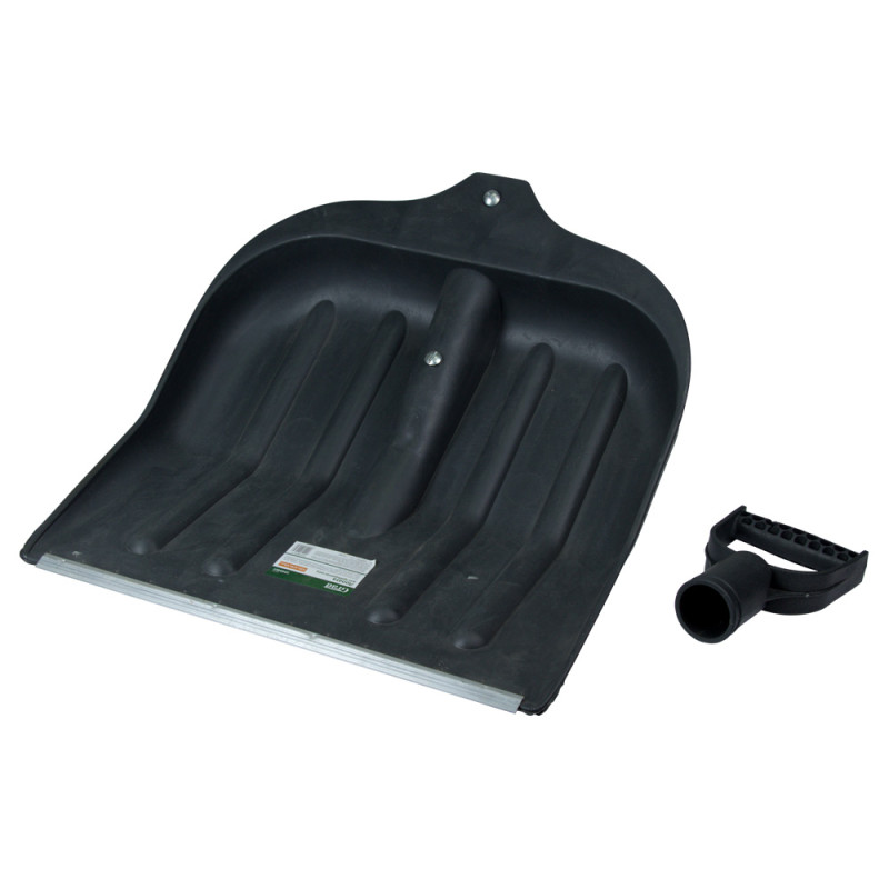 Grad Лопата для уборки снега пластиковая с алюминиевой планкой 440×460×10мм (черная) (5049415)