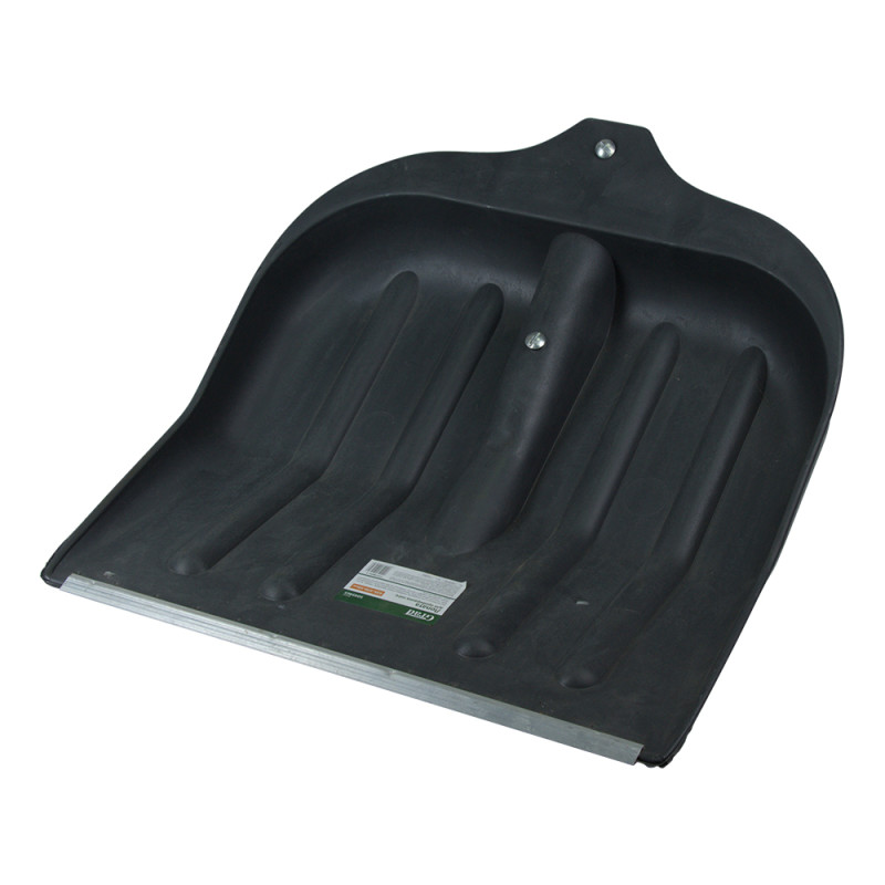 Grad Лопата для уборки снега пластиковая с алюминиевой планкой 440×460×10мм (черная) (5049415)