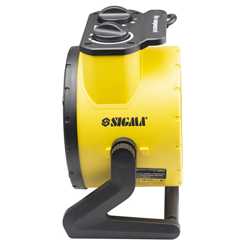 SIGMA Электрическая тепловая пушка с керамическим нагревателем 2.0 кВт (ударостойкий пластик) (5359531)