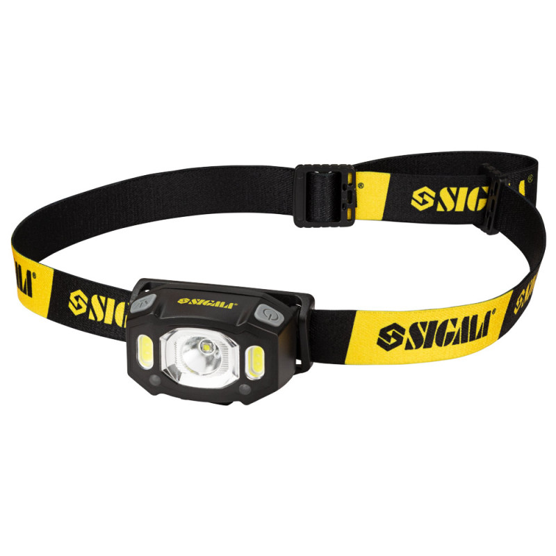 SIGMA LED фонарь налобный аккумуляторный 300Лм 1200мАч с сенсором (5390231)