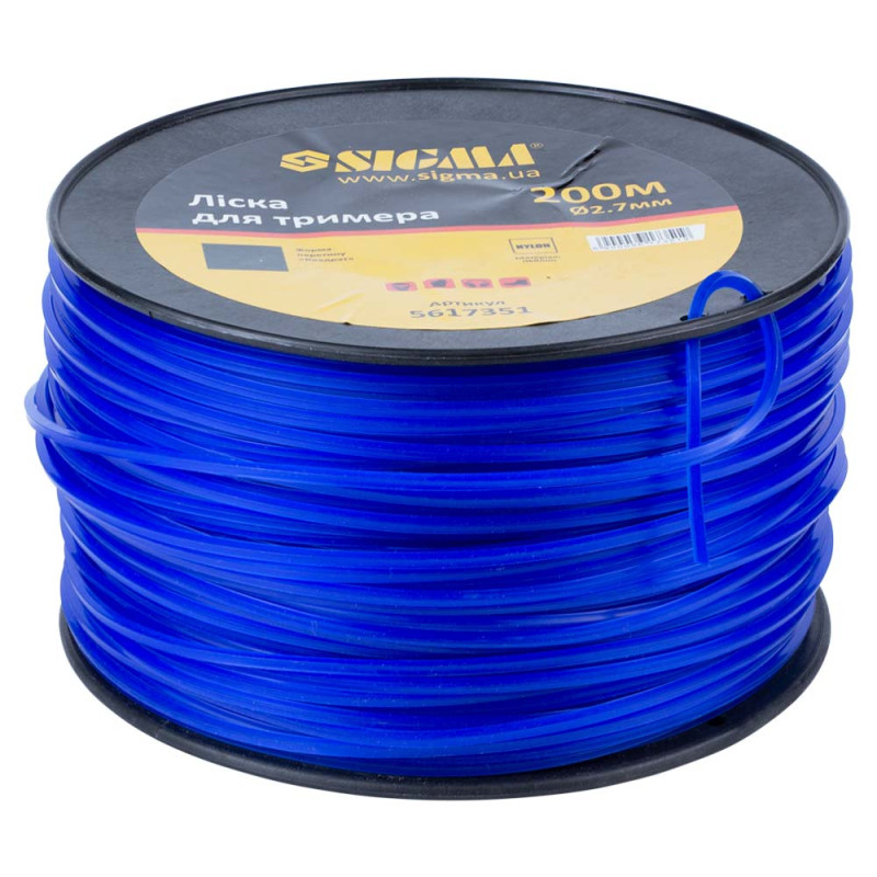 SIGMA Леска для триммера квадрат Ø2.7мм 200м катушка (5617351)
