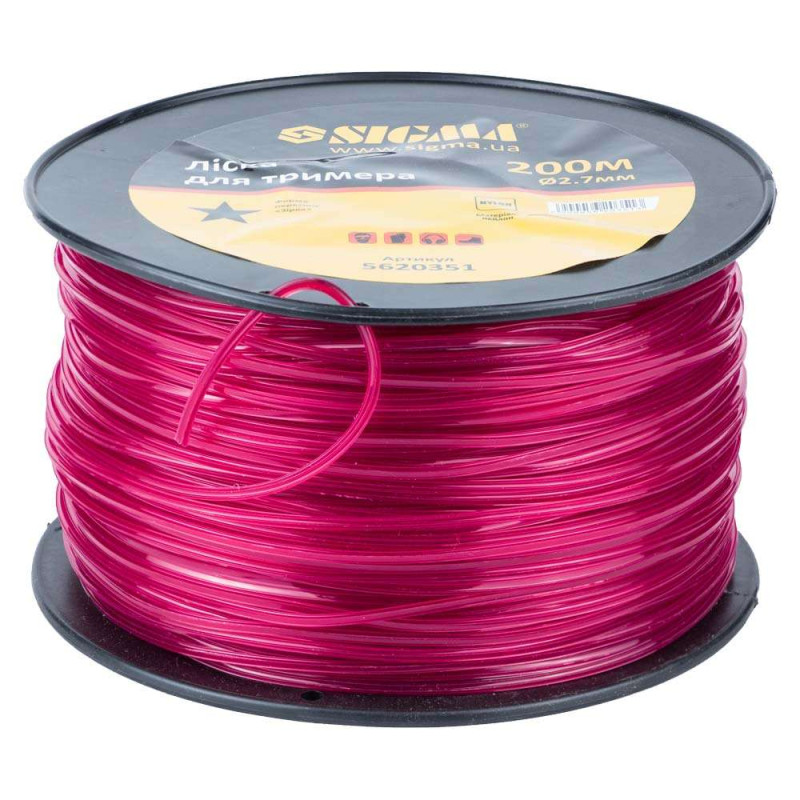 SIGMA Леска для триммера звезда Ø2.7мм 200м катушка (5620351)