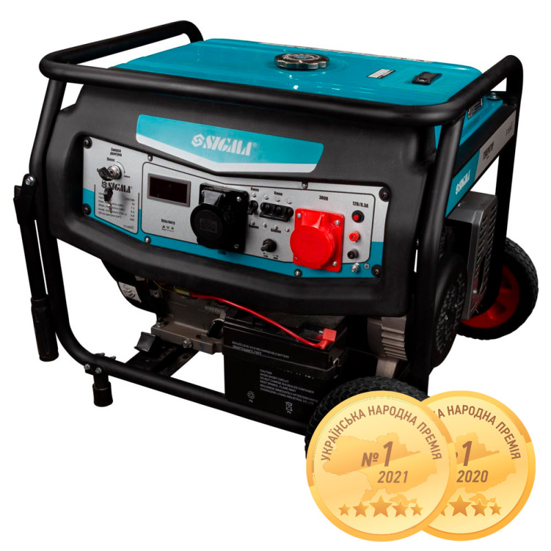 SIGMA Генератор бензиновый 220-380В 7.5/8.0кВт 4-х тактный электрозапуск (5710501)