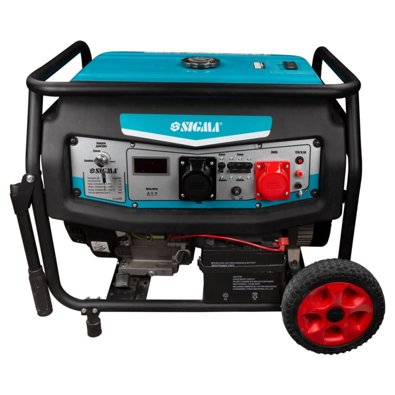 SIGMA Генератор бензиновый 220-380В 7.5/8.0кВт 4-х тактный электрозапуск (5710501)