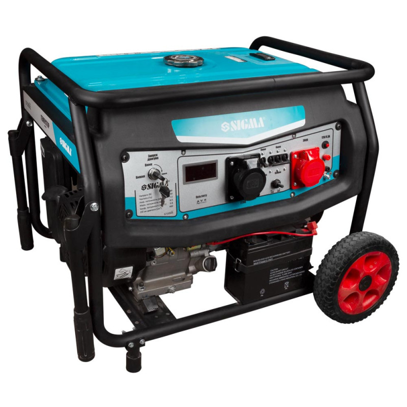 SIGMA Генератор бензиновый 220-380В 7.5/8.0кВт 4-х тактный электрозапуск (5710501)