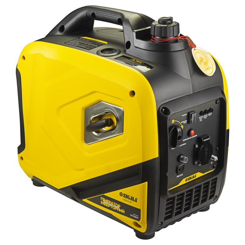 SIGMA Генератор инверторный бензиновый 2.2/2.5кВт 50дБ 4-х тактный ручной запуск (5710631)