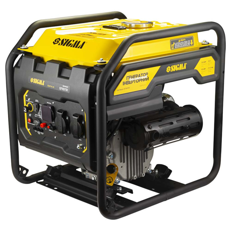 SIGMA Генератор инверторный бензиновый 3.0/3.5кВт 12л 4-х тактный ручной запуск (5710731)