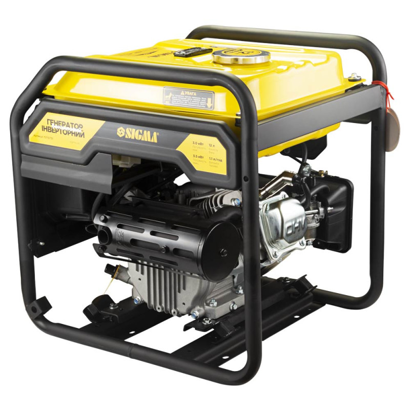 SIGMA Генератор инверторный бензиновый 3.0/3.5кВт 12л 4-х тактный ручной запуск (5710731)