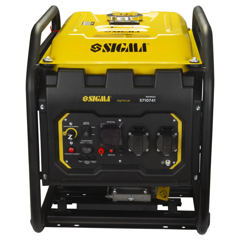 SIGMA Генератор инверторный бензиновый 4.0/4.5кВт 12л 4-х тактный ручной запуск (5710741)
