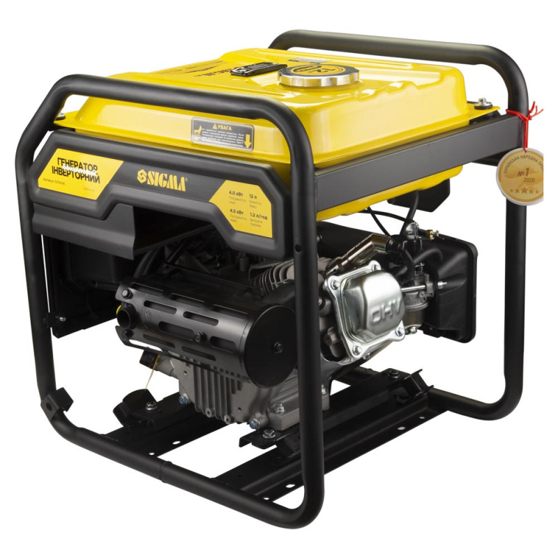 SIGMA Генератор инверторный бензиновый 4.0/4.5кВт 12л 4-х тактный ручной запуск (5710741)