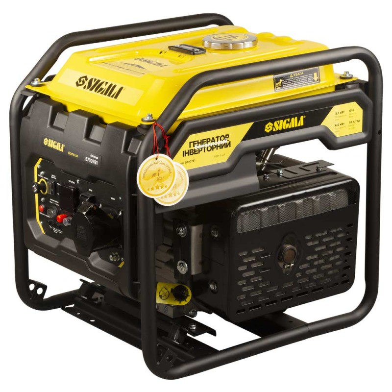 SIGMA Генератор инверторный бензиновый 5.5/6.0кВт 15л 4-х тактный ручной запуск (5710761)