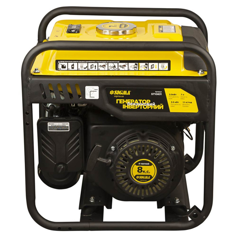 SIGMA Генератор инверторный бензиновый 3.0/3.5кВт 7л 4-х тактный ручной запуск (5710831)