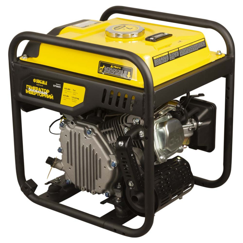 SIGMA Генератор инверторный бензиновый 4.0/4.5кВт 7л 4-х тактный ручной запуск (5710841)