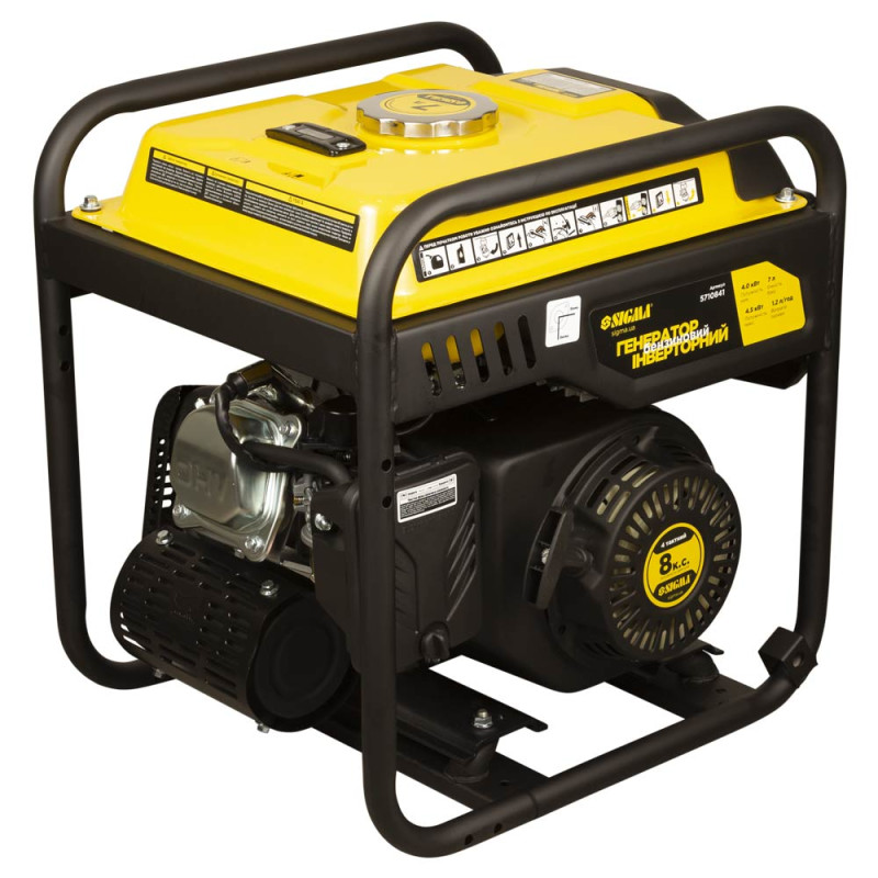 SIGMA Генератор инверторный бензиновый 4.0/4.5кВт 7л 4-х тактный ручной запуск (5710841)